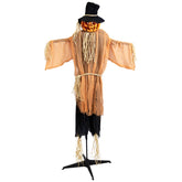 Animated Jack-O'-Lantern Scarecrow Halloween Decoration - 6'
